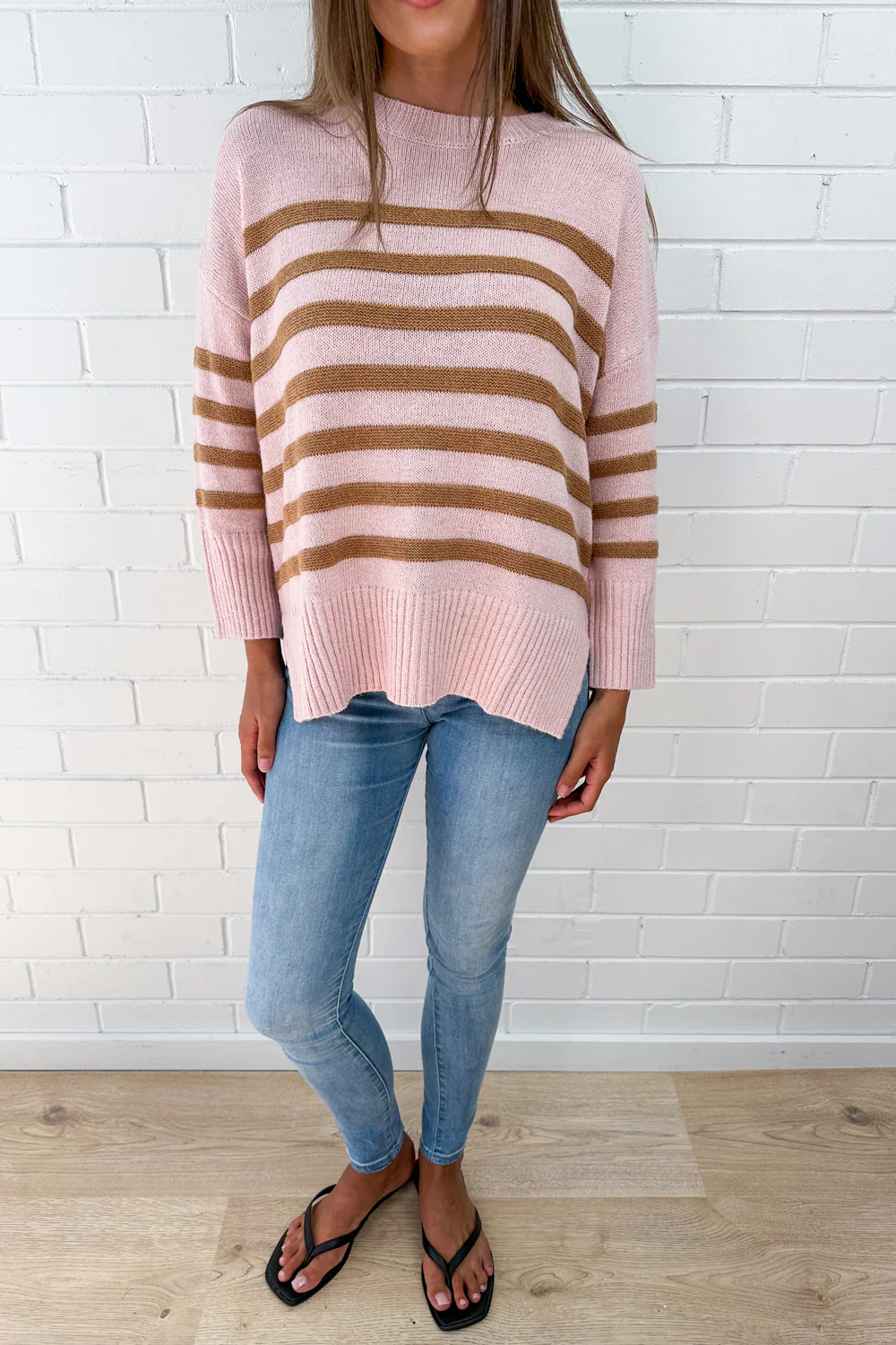 Oli Knit - Pink Tan Stripe - Image 8