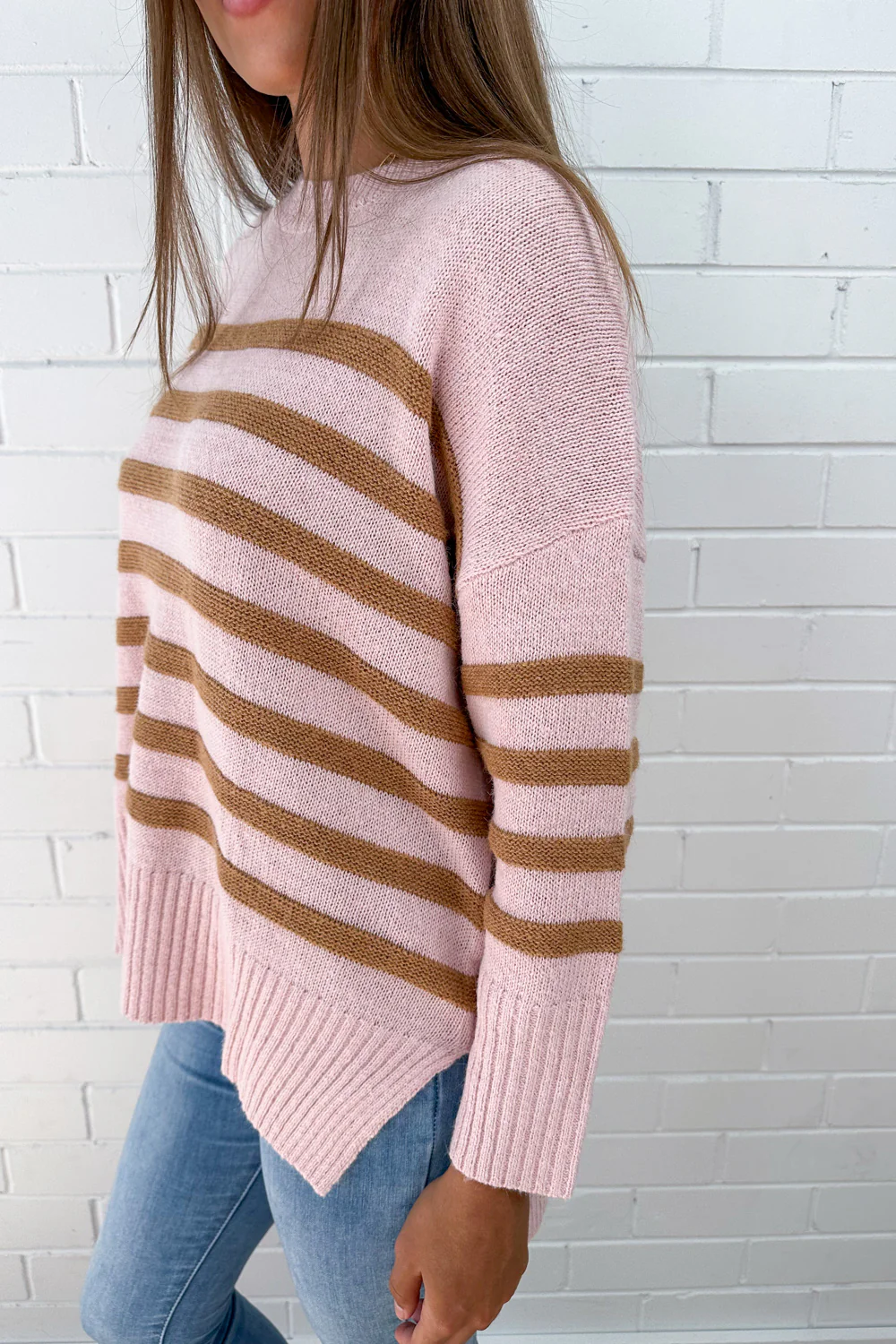 Oli Knit - Pink Tan Stripe - Image 9