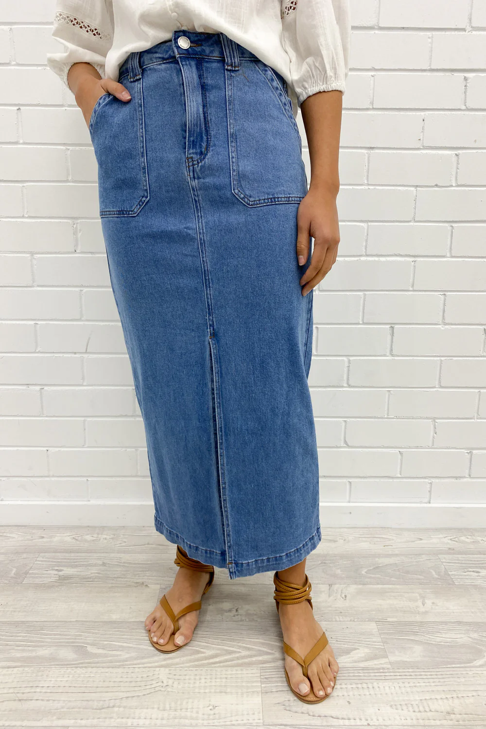 Olin Denim Skirt - Mid Denim - Image 12