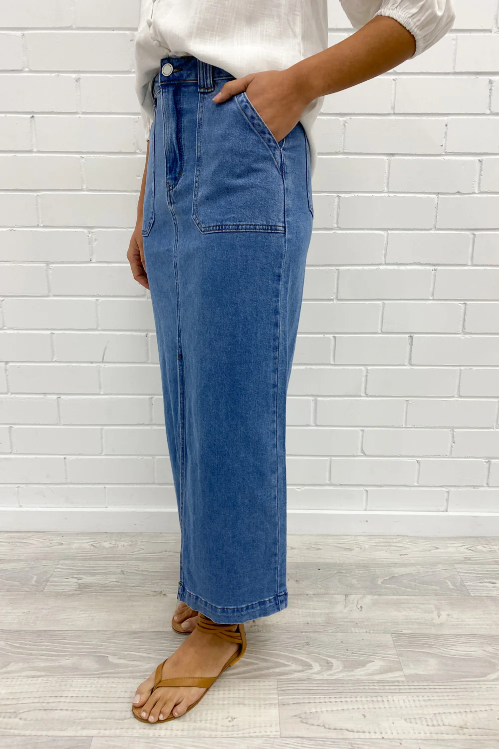 Olin Denim Skirt - Mid Denim - Image 13