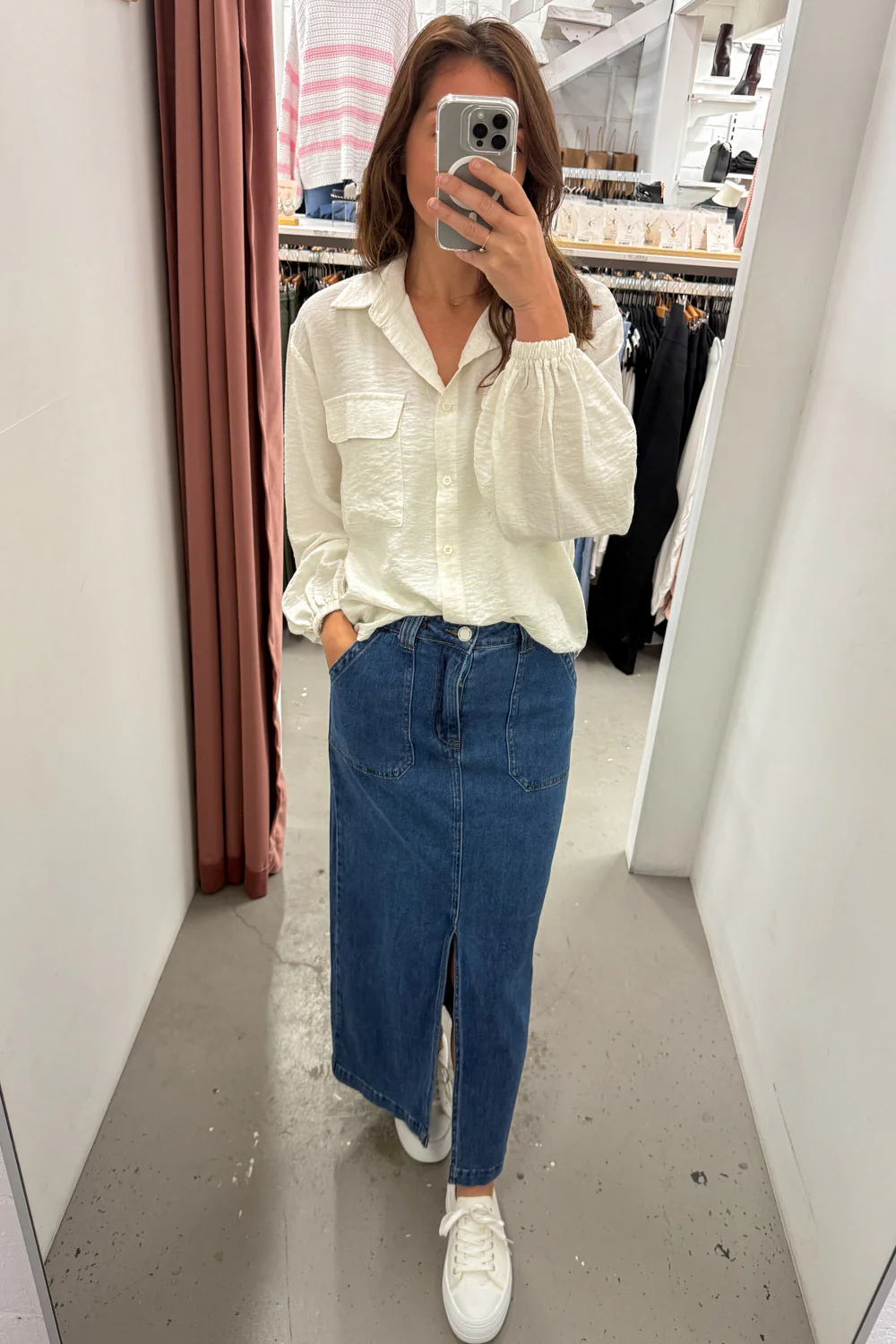 Olin Denim Skirt - Mid Denim - Image 3