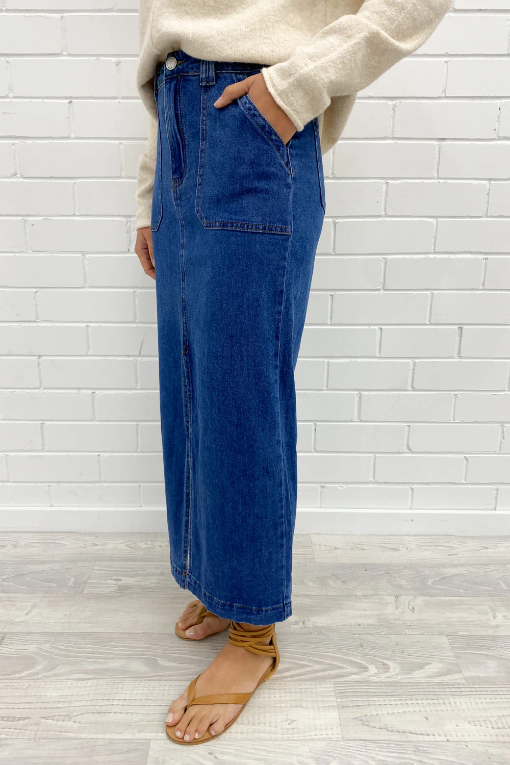 Olin Denim Skirt - Mid Denim - Image 4