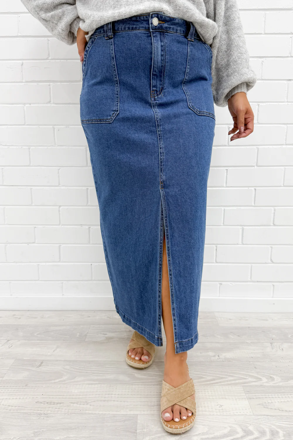 Olin Denim Skirt - Mid Denim - Image 8