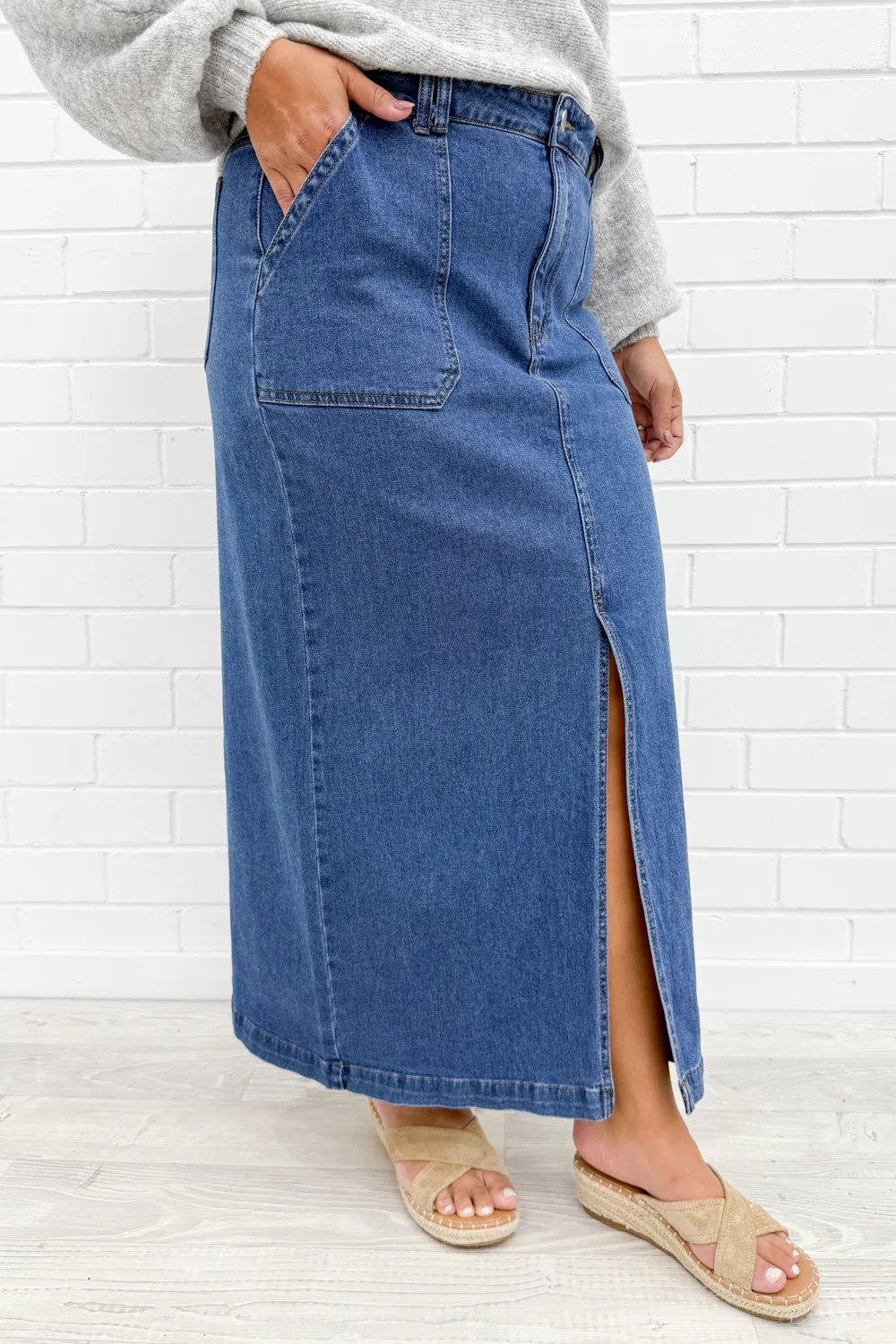 Olin Denim Skirt - Mid Denim - Image 9