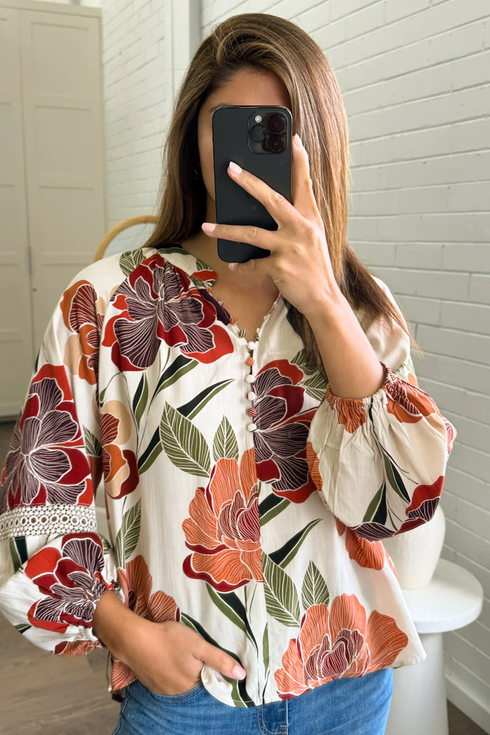 Olivera Blouse - Rust Floral - Image 12