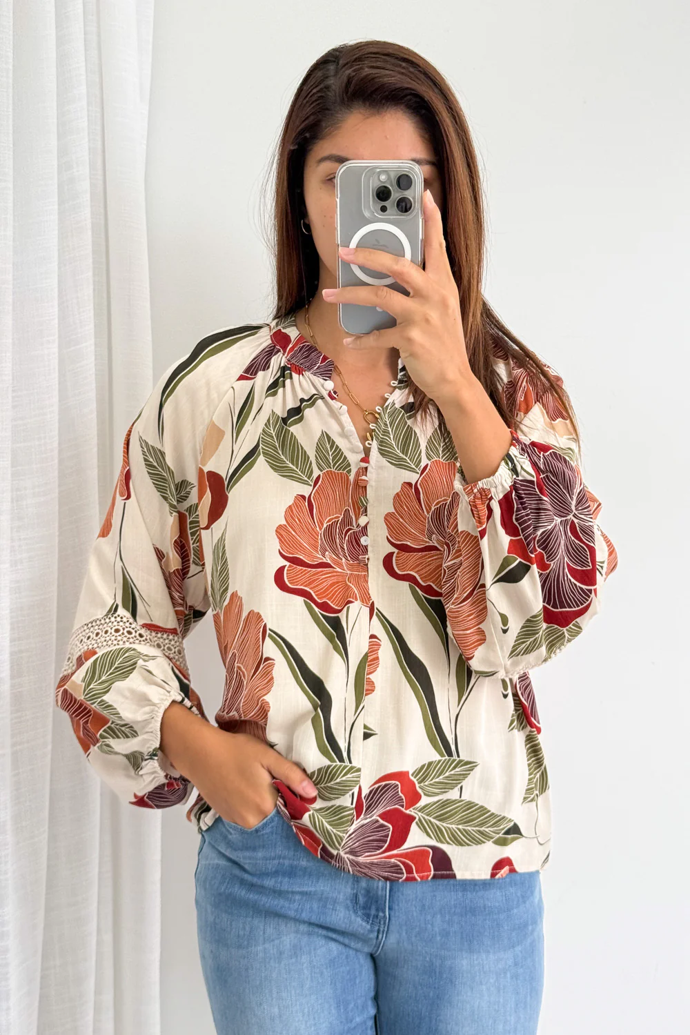 Olivera Blouse - Rust Floral - Image 7