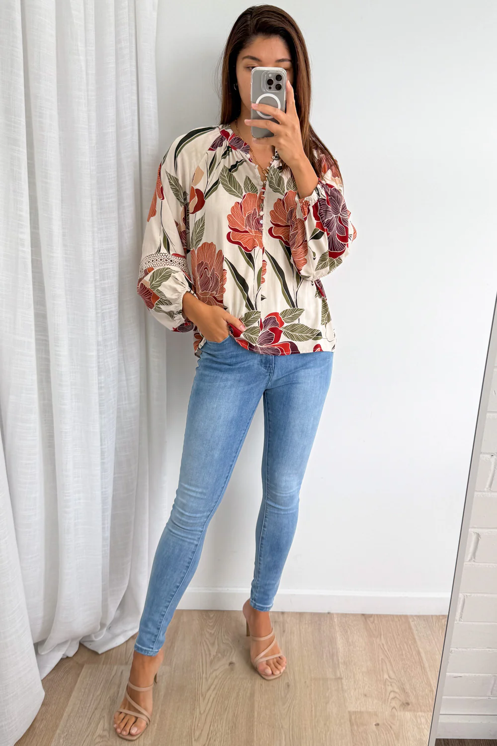Olivera Blouse - Rust Floral - Image 8