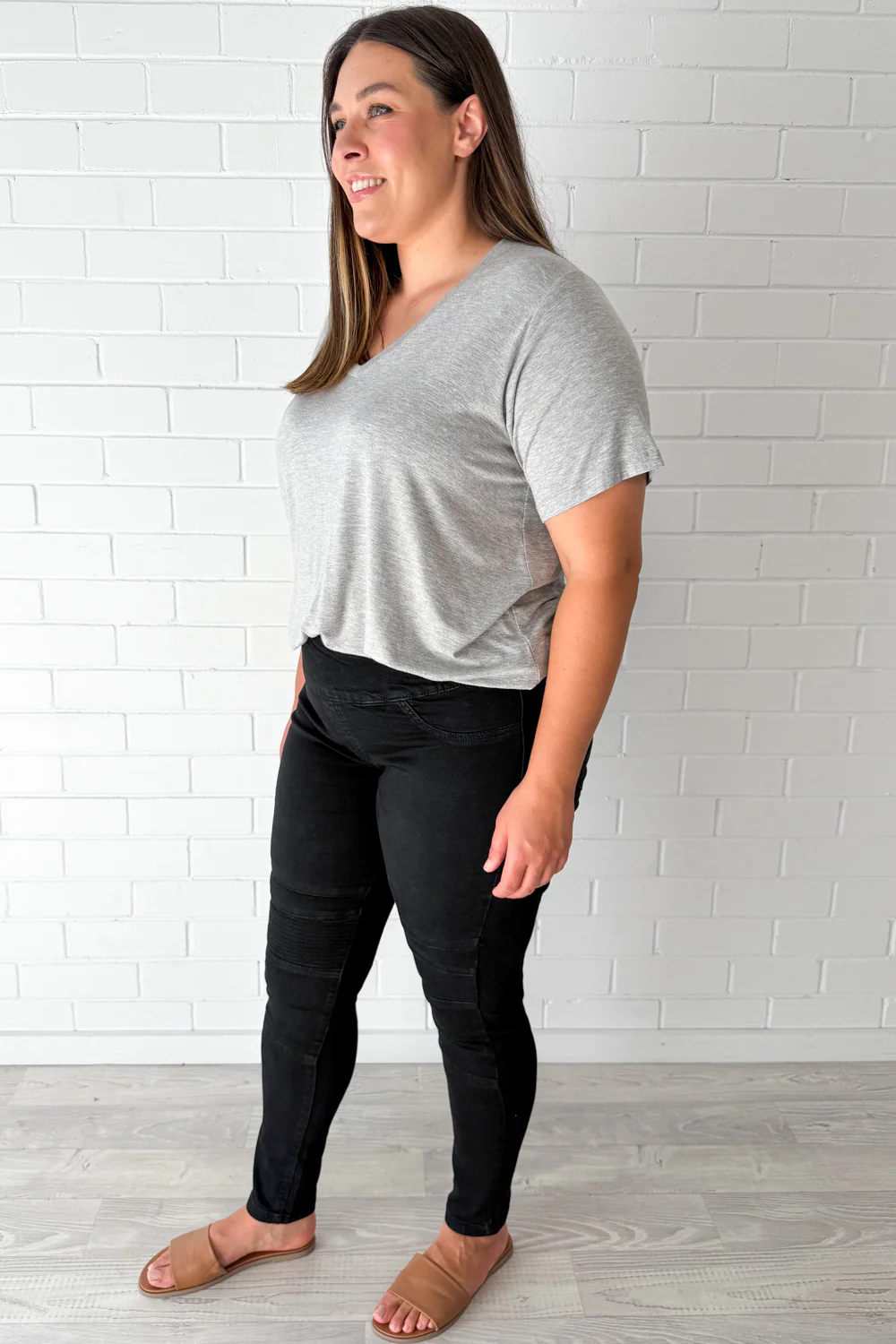 Panel Skinny Jeans - Black - Image 14