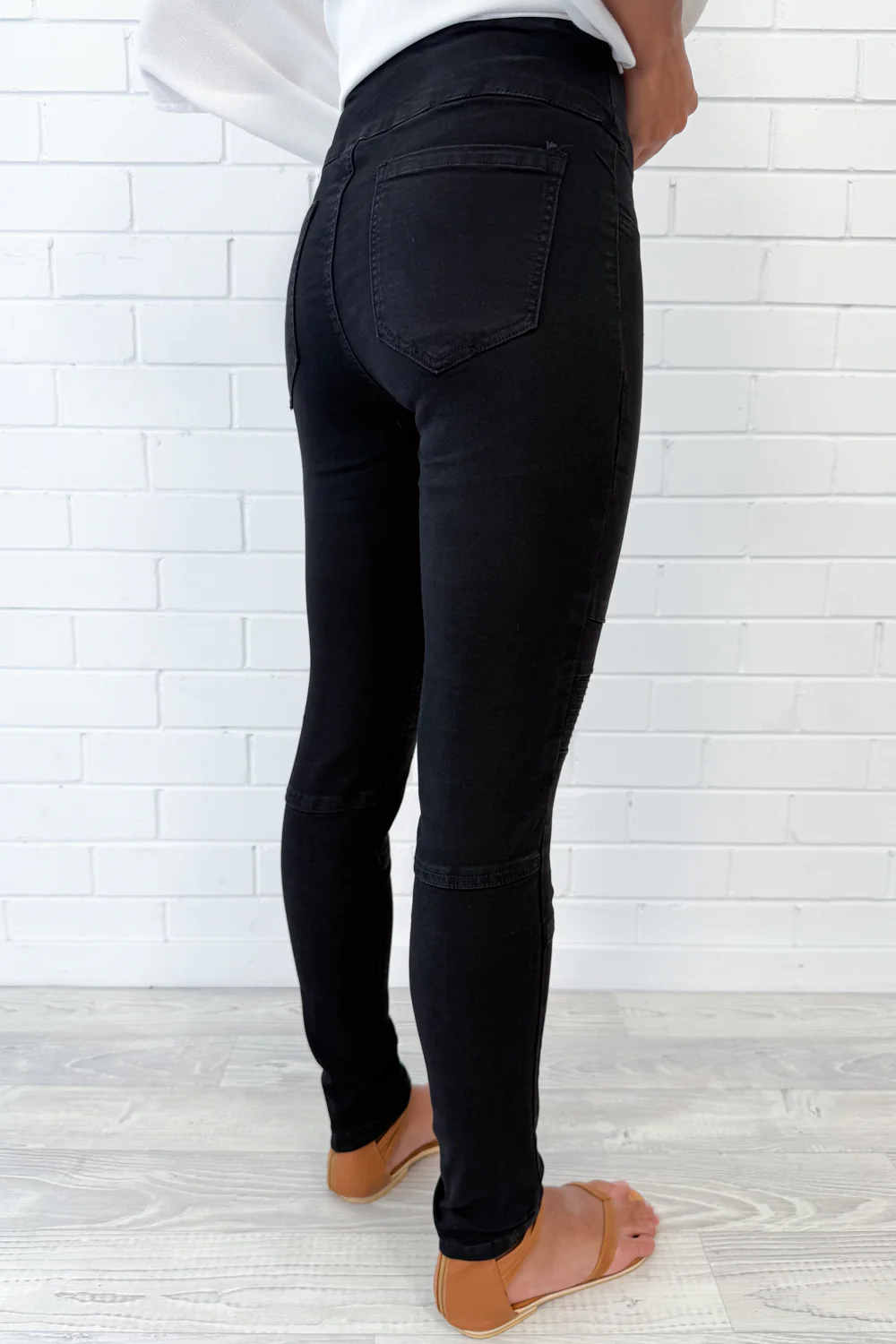 Panel Skinny Jeans - Black - Image 17