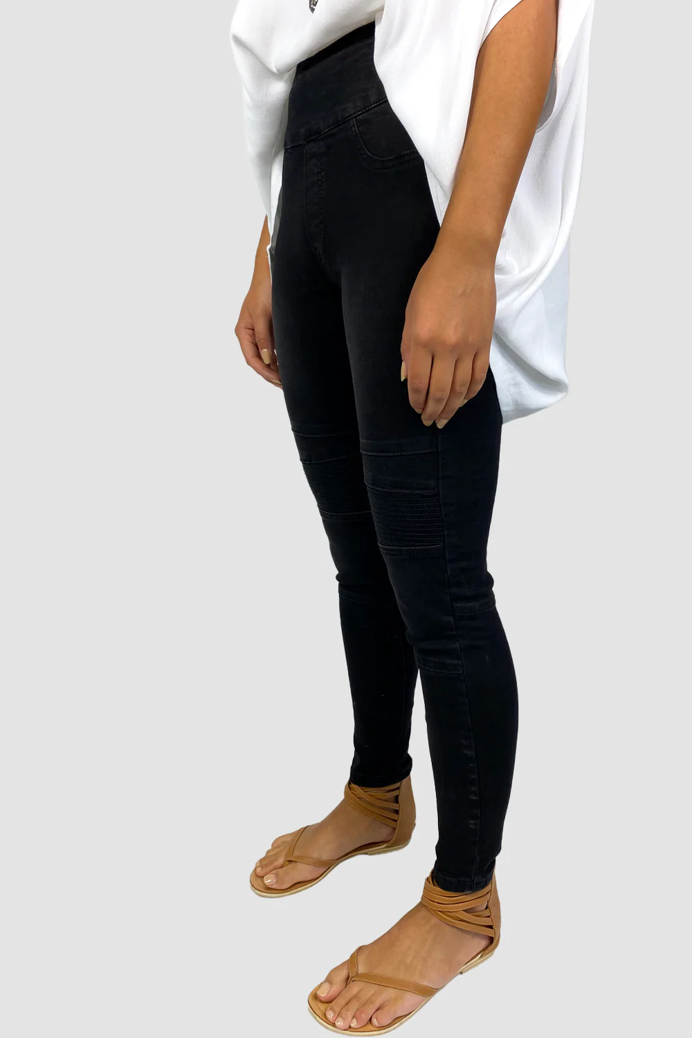 Panel Skinny Jeans - Black - Image 2