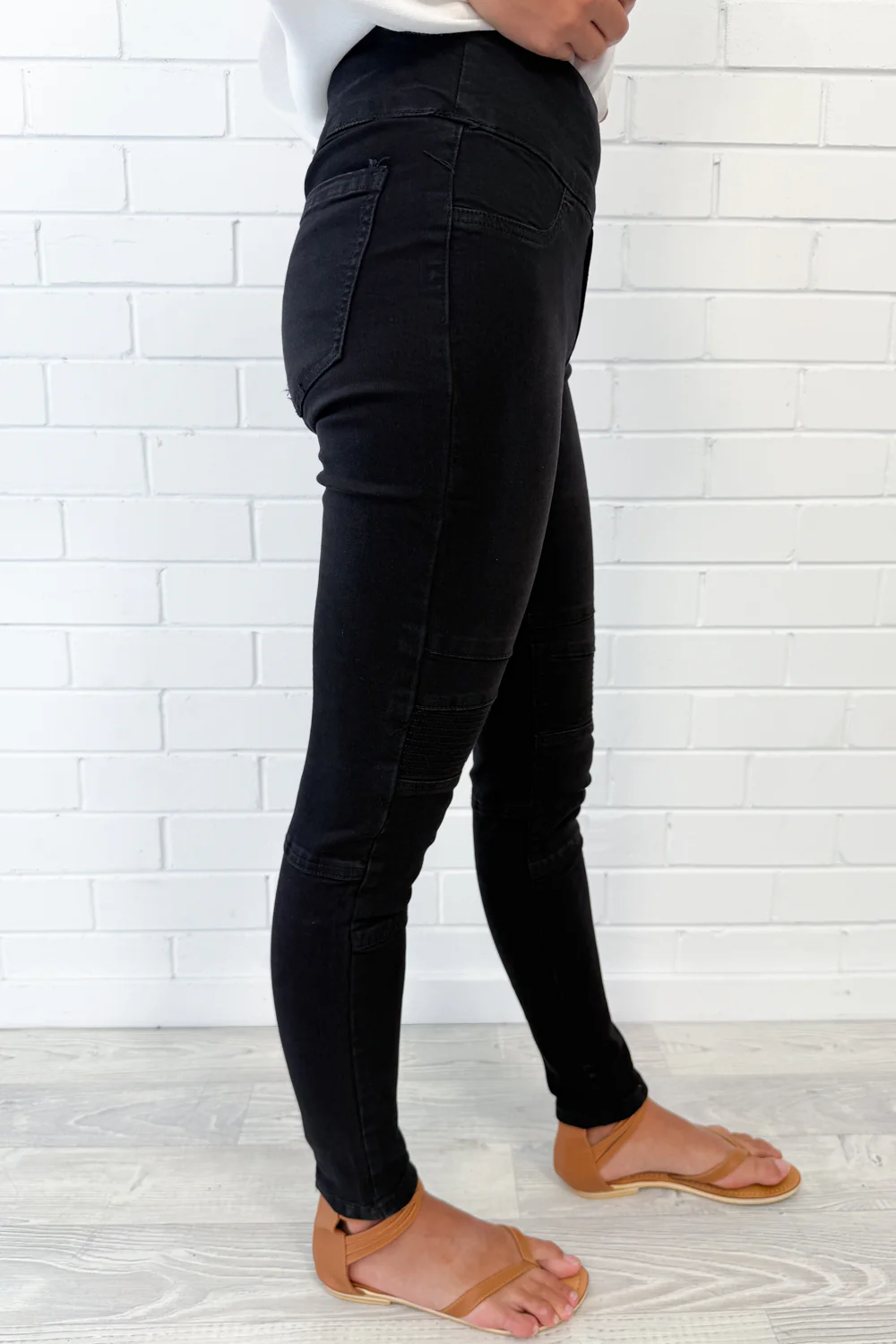Panel Skinny Jeans - Black - Image 4