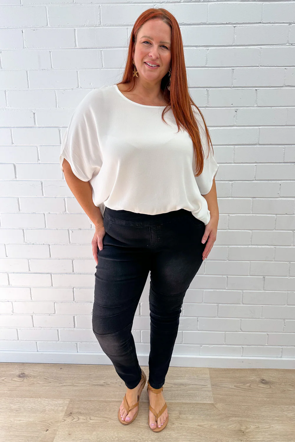 Panel Skinny Jeans - Black - Image 9