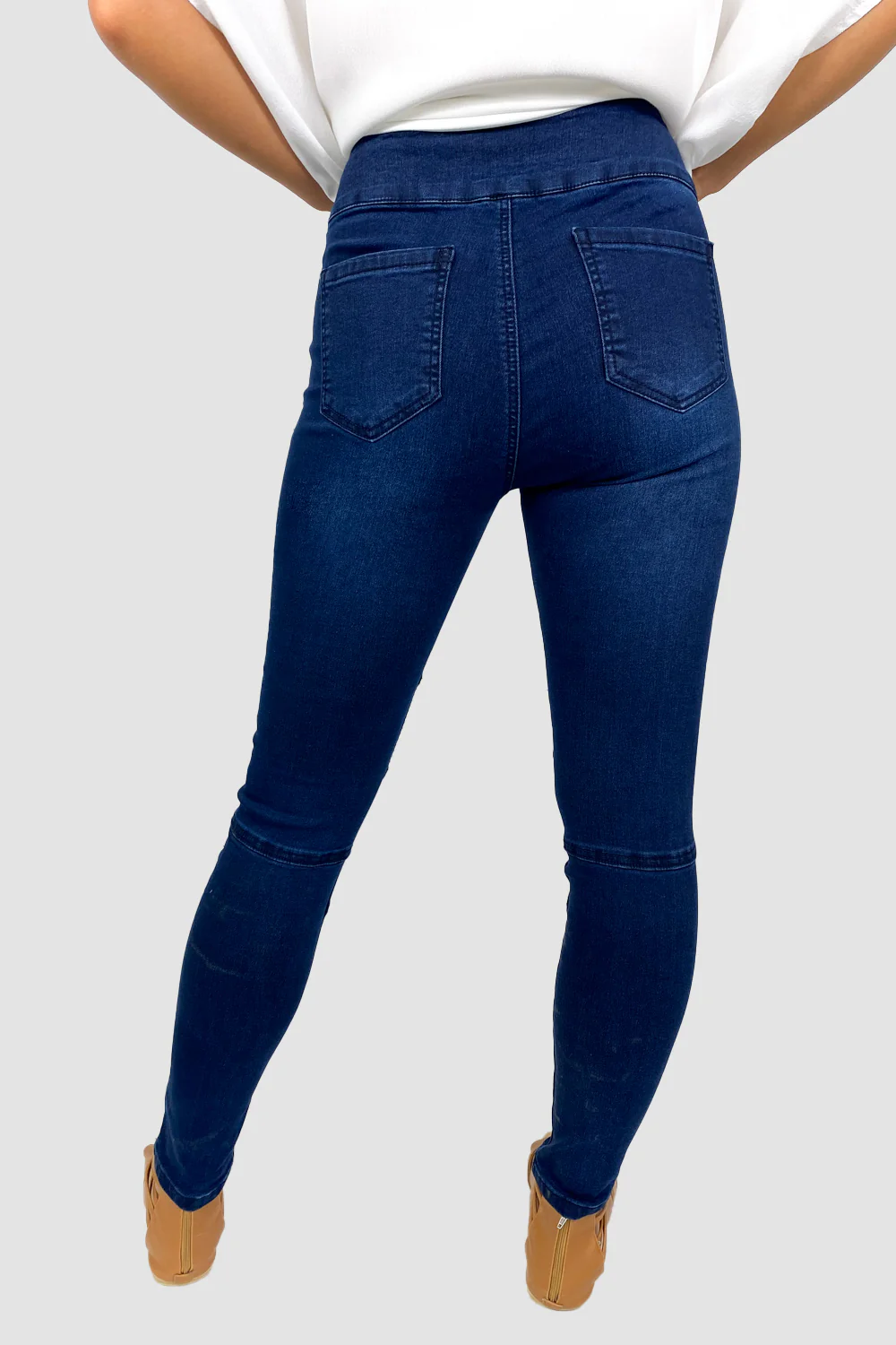 Panel Skinny Jeans - Dark Denim - Image 18