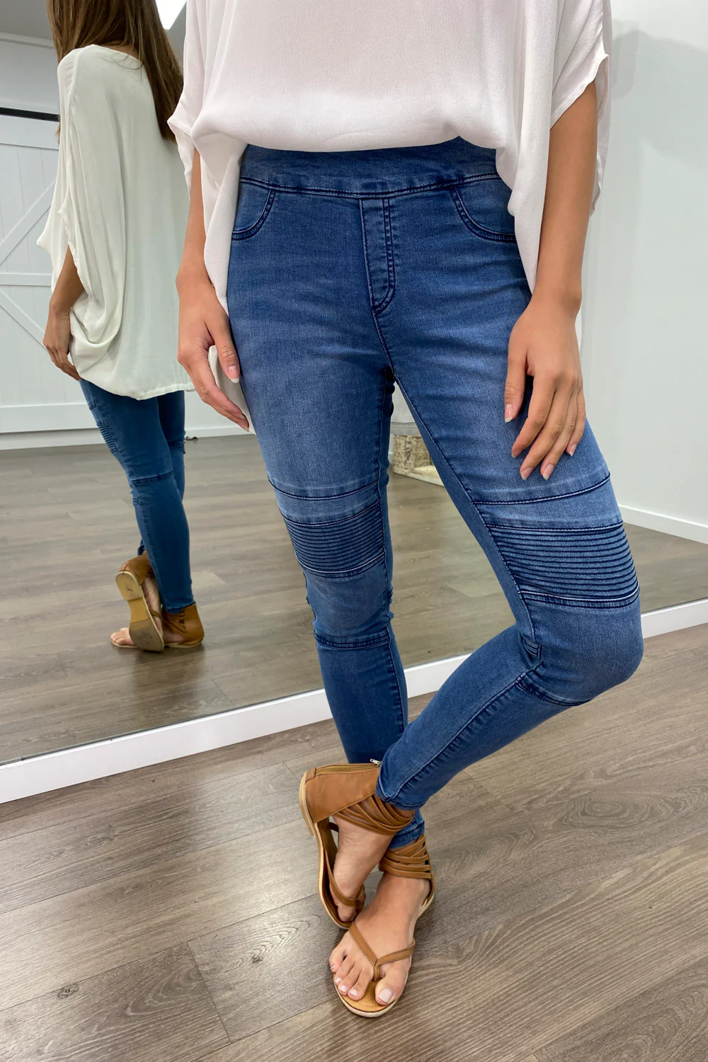 Panel Skinny Jeans - Denim - Image 18