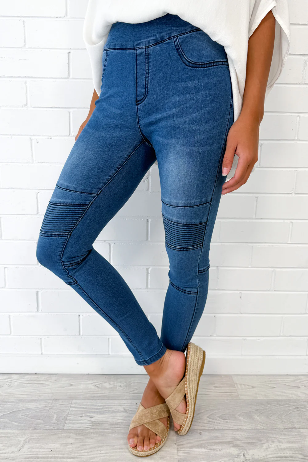 Panel Skinny Jeans - Denim - Image 2