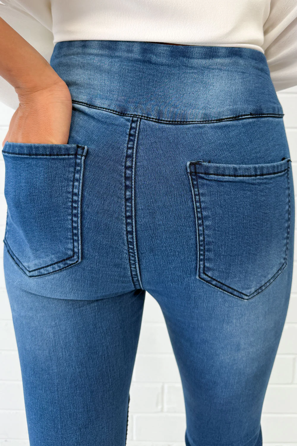 Panel Skinny Jeans - Denim - Image 5