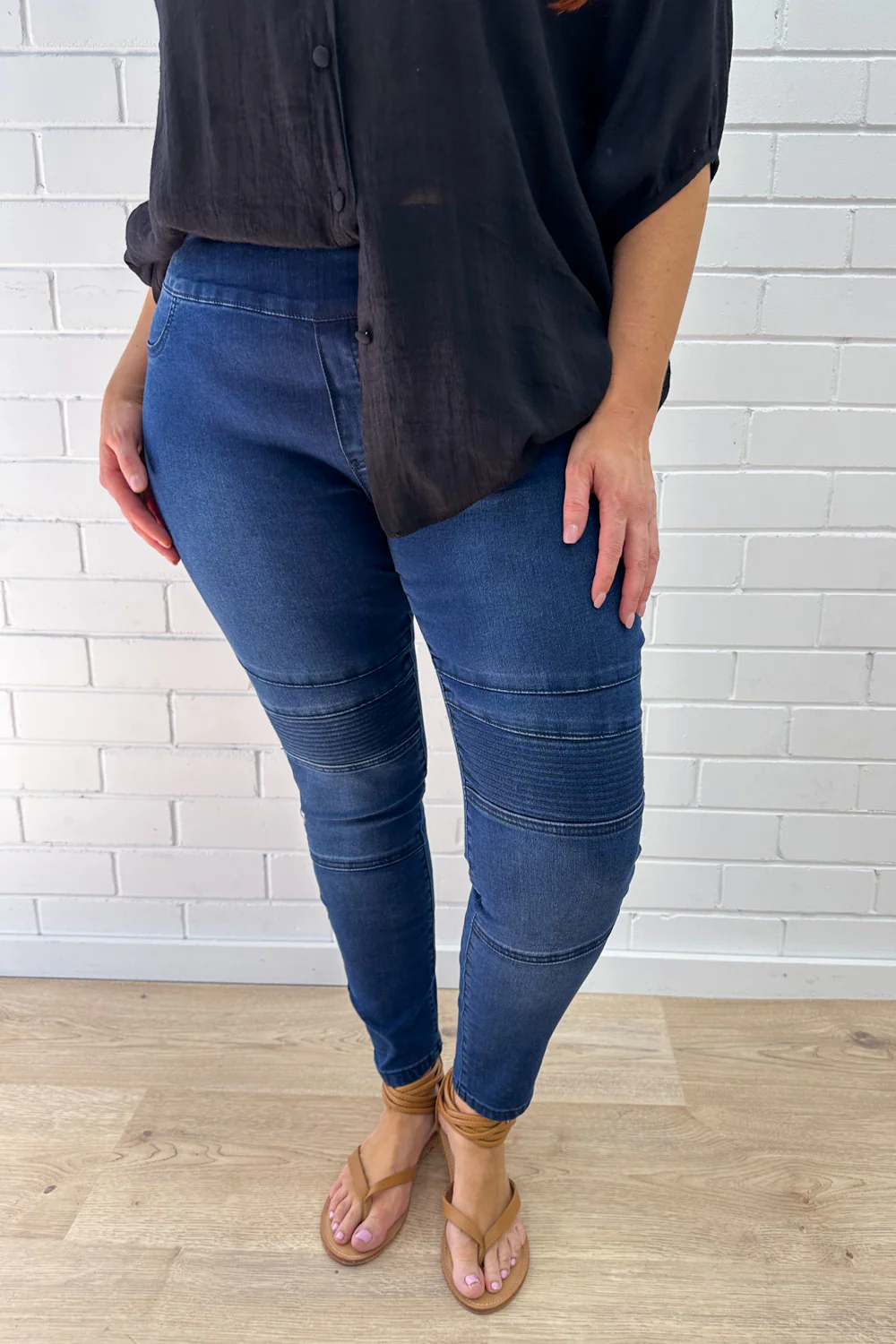 Panel Skinny Jeans - Denim - Image 8
