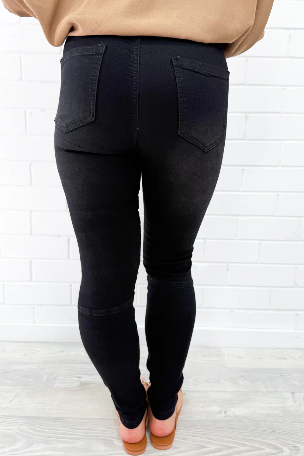 Panel Skinny Jeans Petite - Black - Image 4