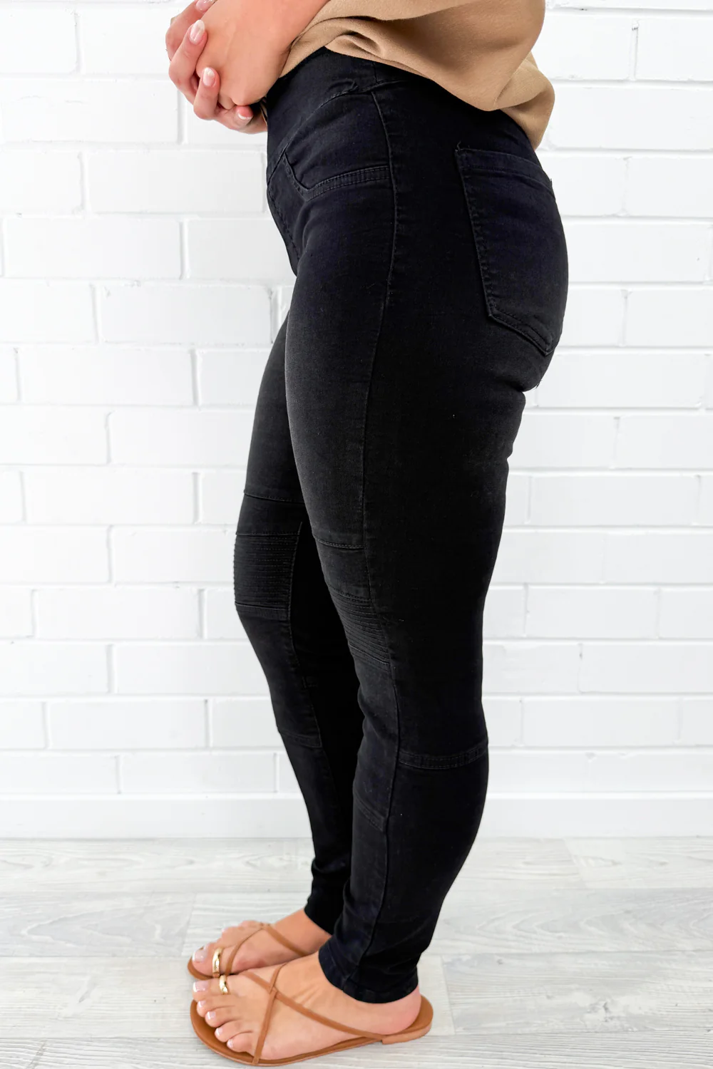 Panel Skinny Jeans Petite - Black - Image 5