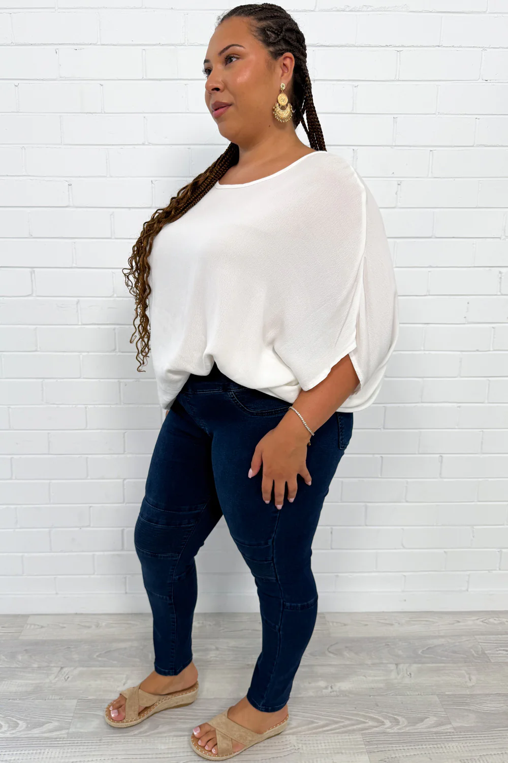 Panel Skinny Jeans Petite - Dark Denim - Image 10