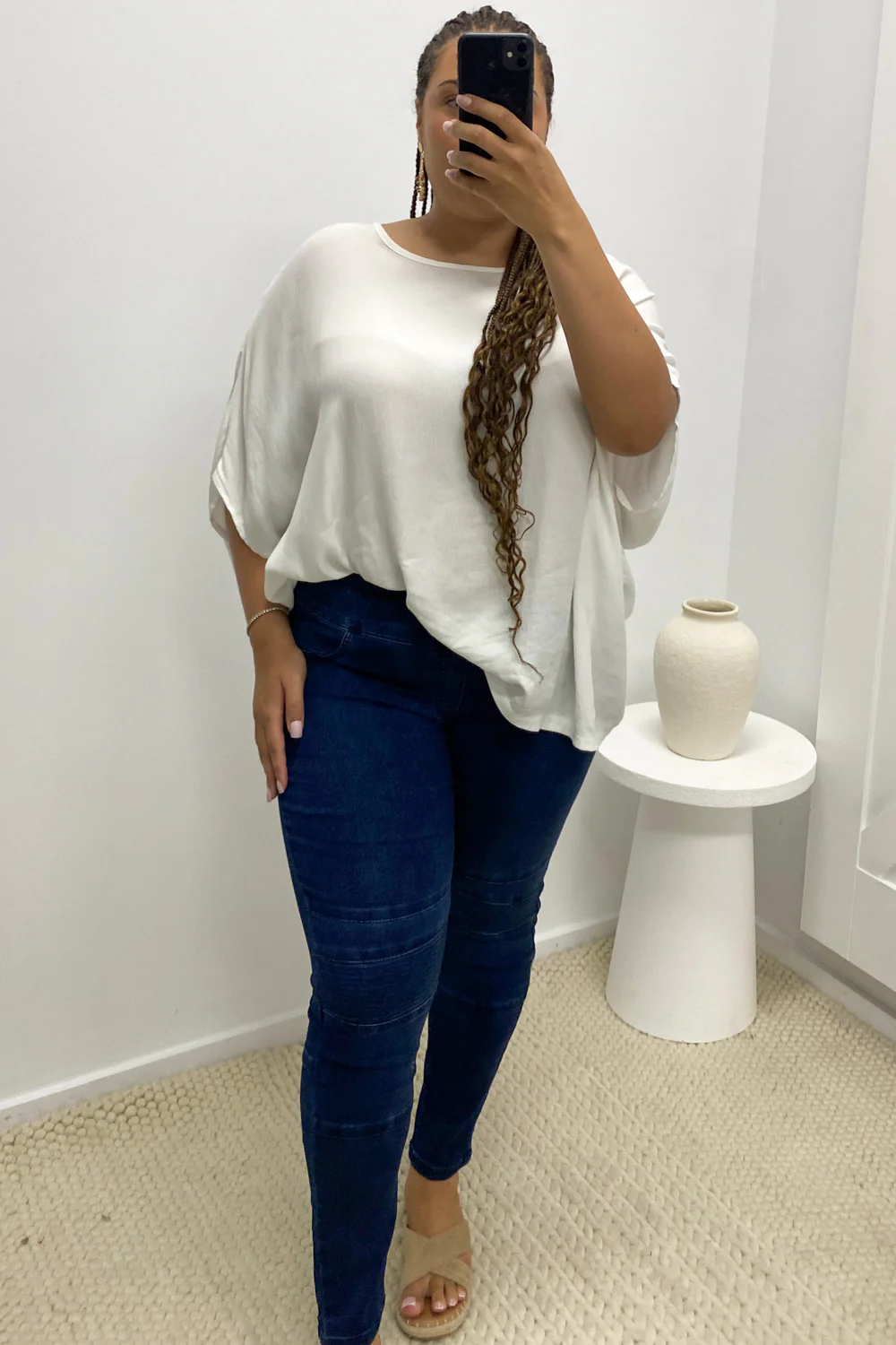 Panel Skinny Jeans Petite - Dark Denim - Image 12