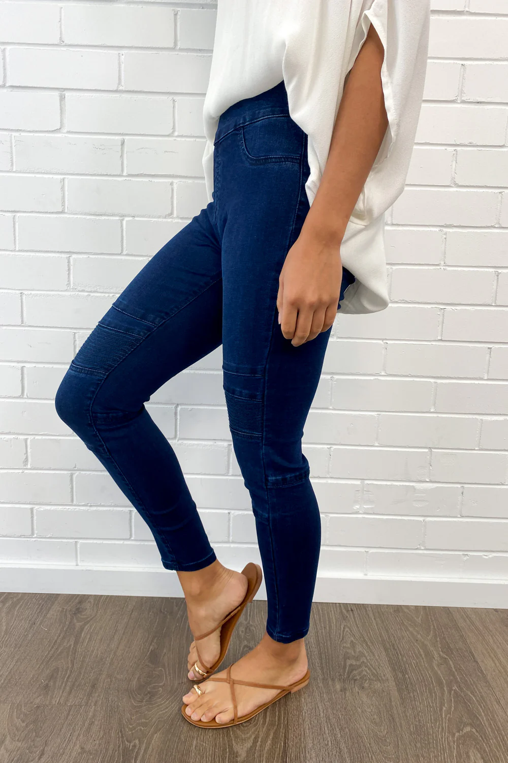 Panel Skinny Jeans Petite - Dark Denim - Image 13