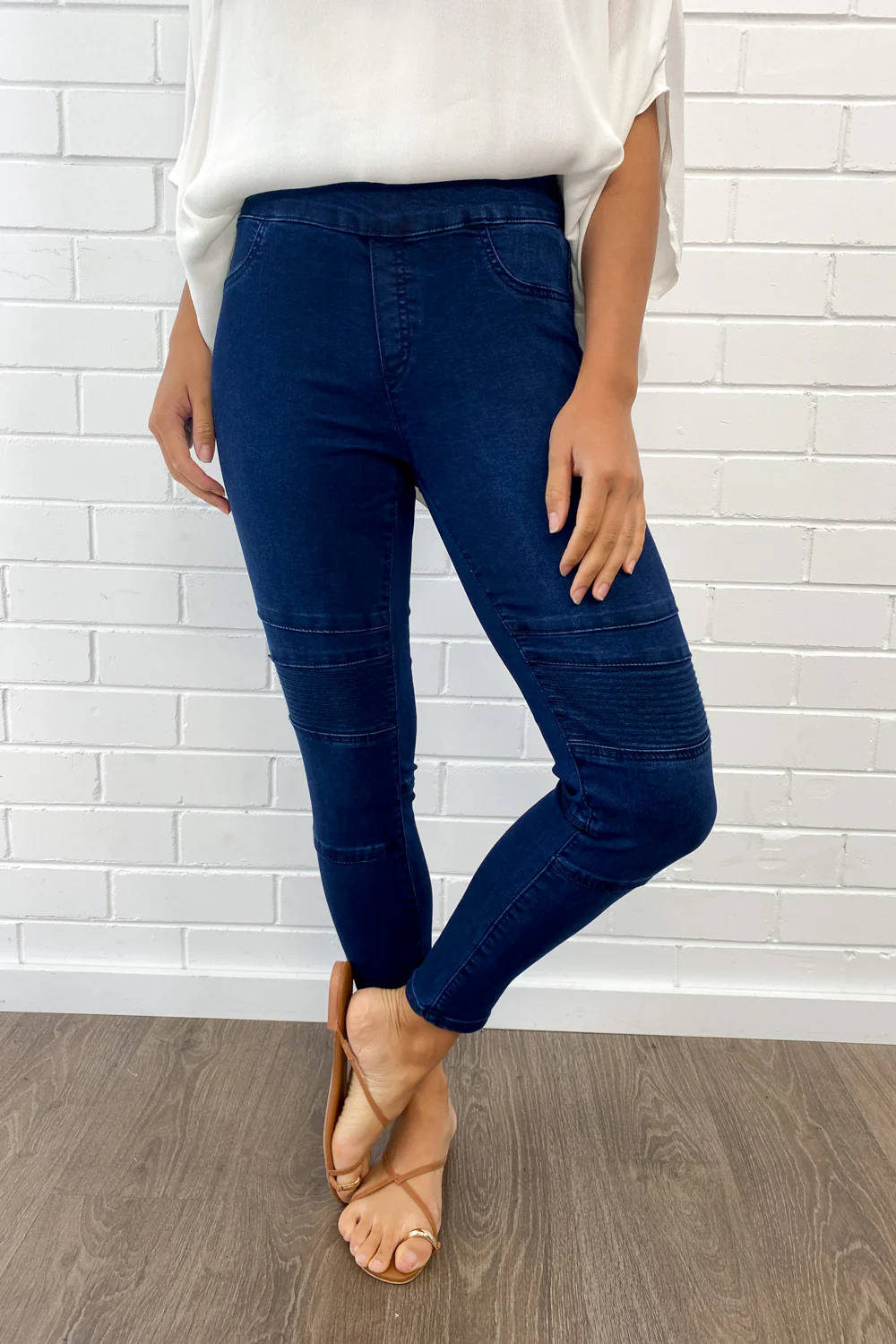 Panel Skinny Jeans Petite - Dark Denim - Image 14