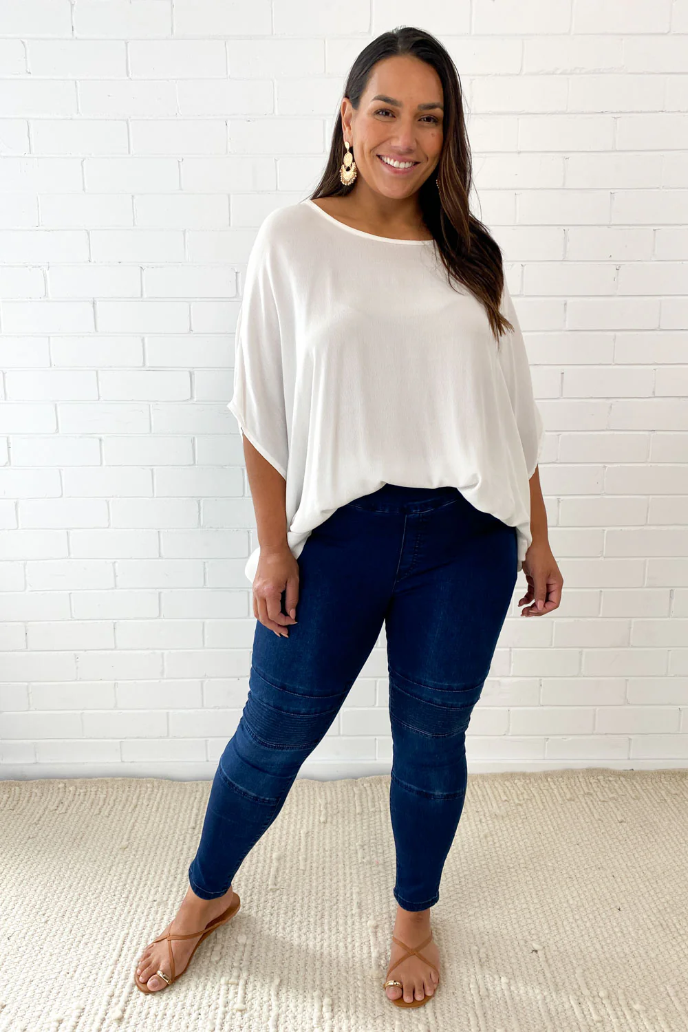 Panel Skinny Jeans Petite - Dark Denim - Image 17