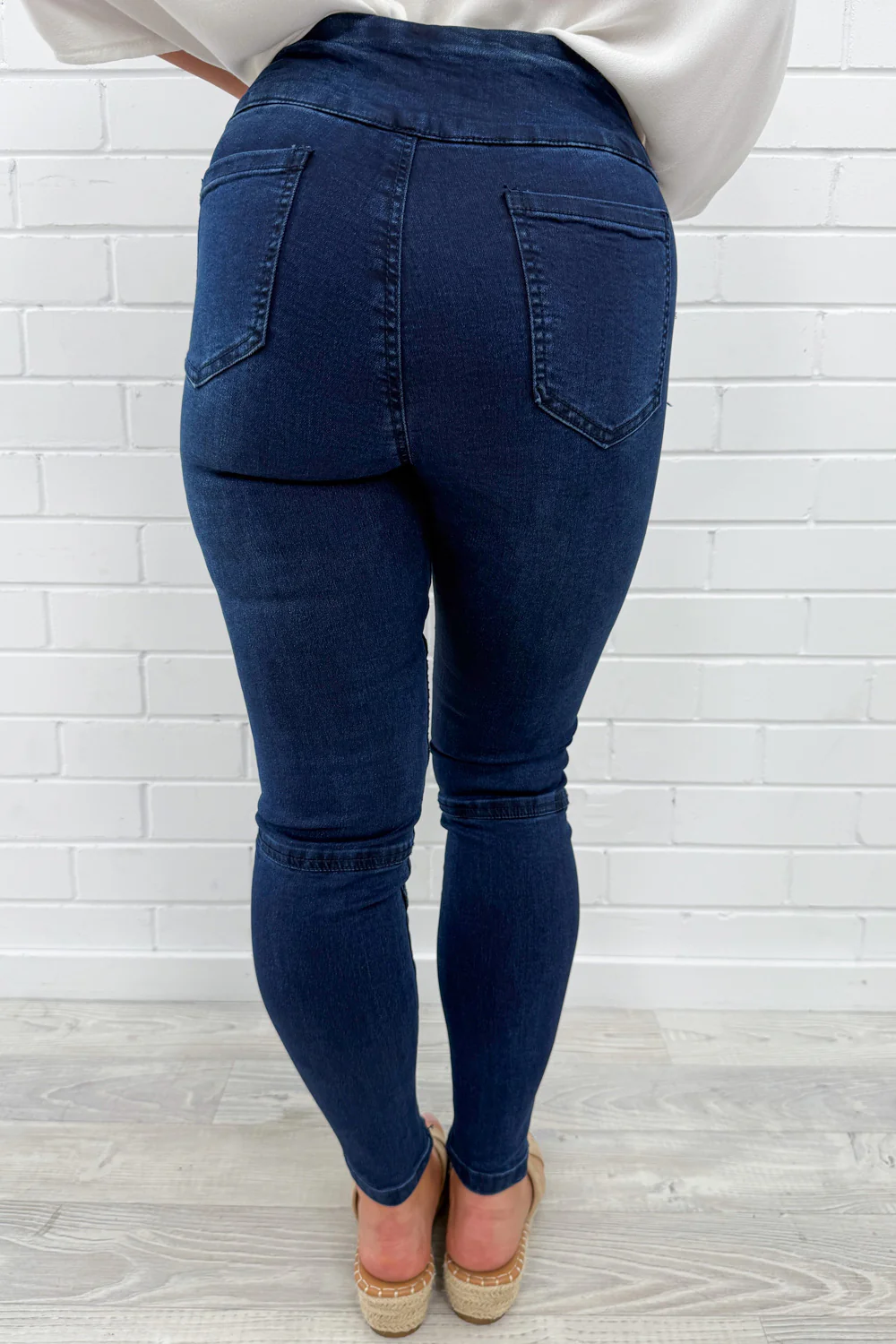 Panel Skinny Jeans Petite - Dark Denim - Image 4