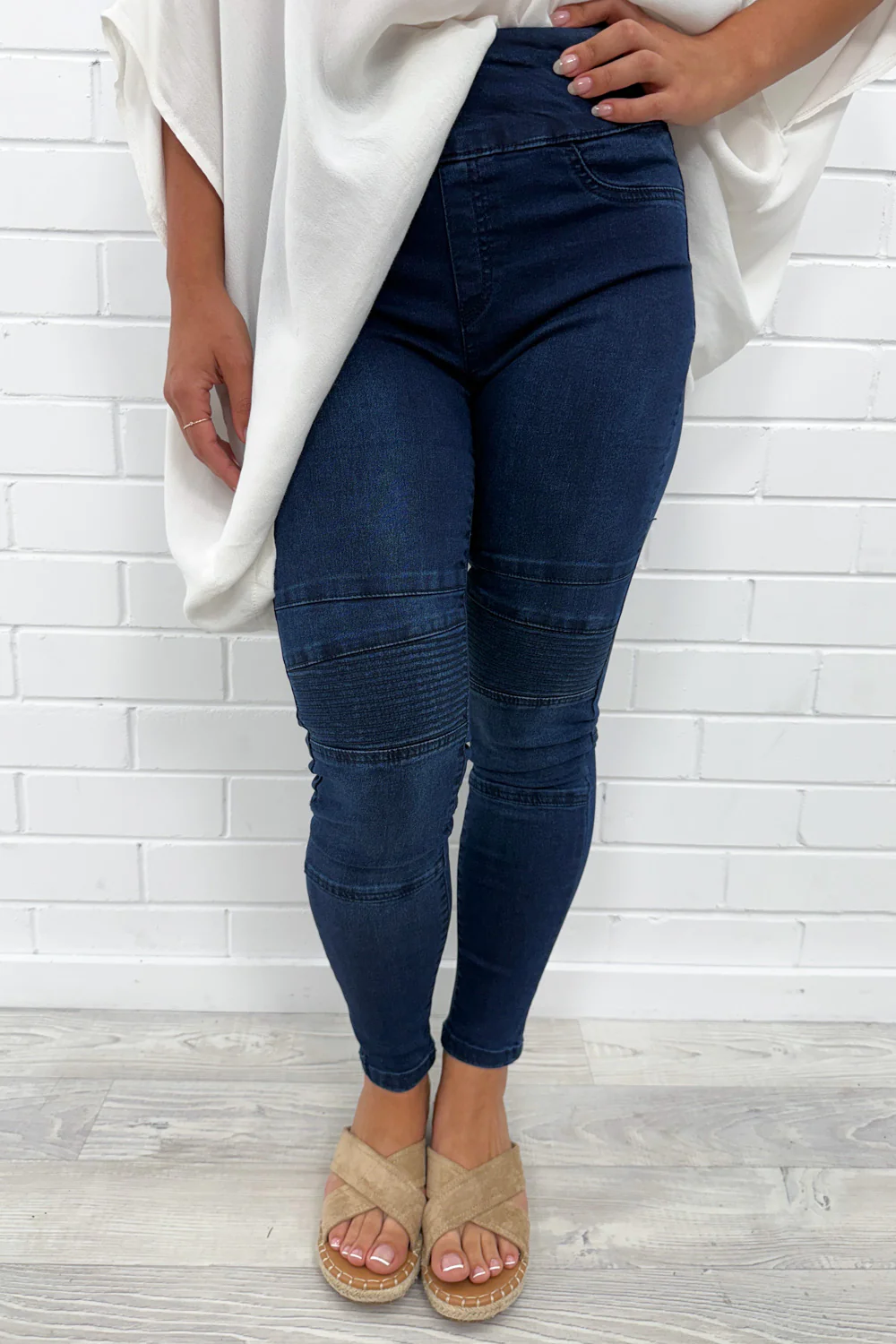 Panel Skinny Jeans Petite - Dark Denim - Image 6