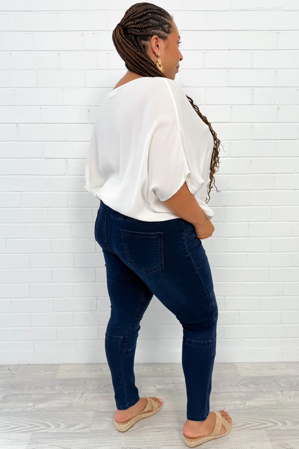 Panel Skinny Jeans Petite - Dark Denim - Image 8