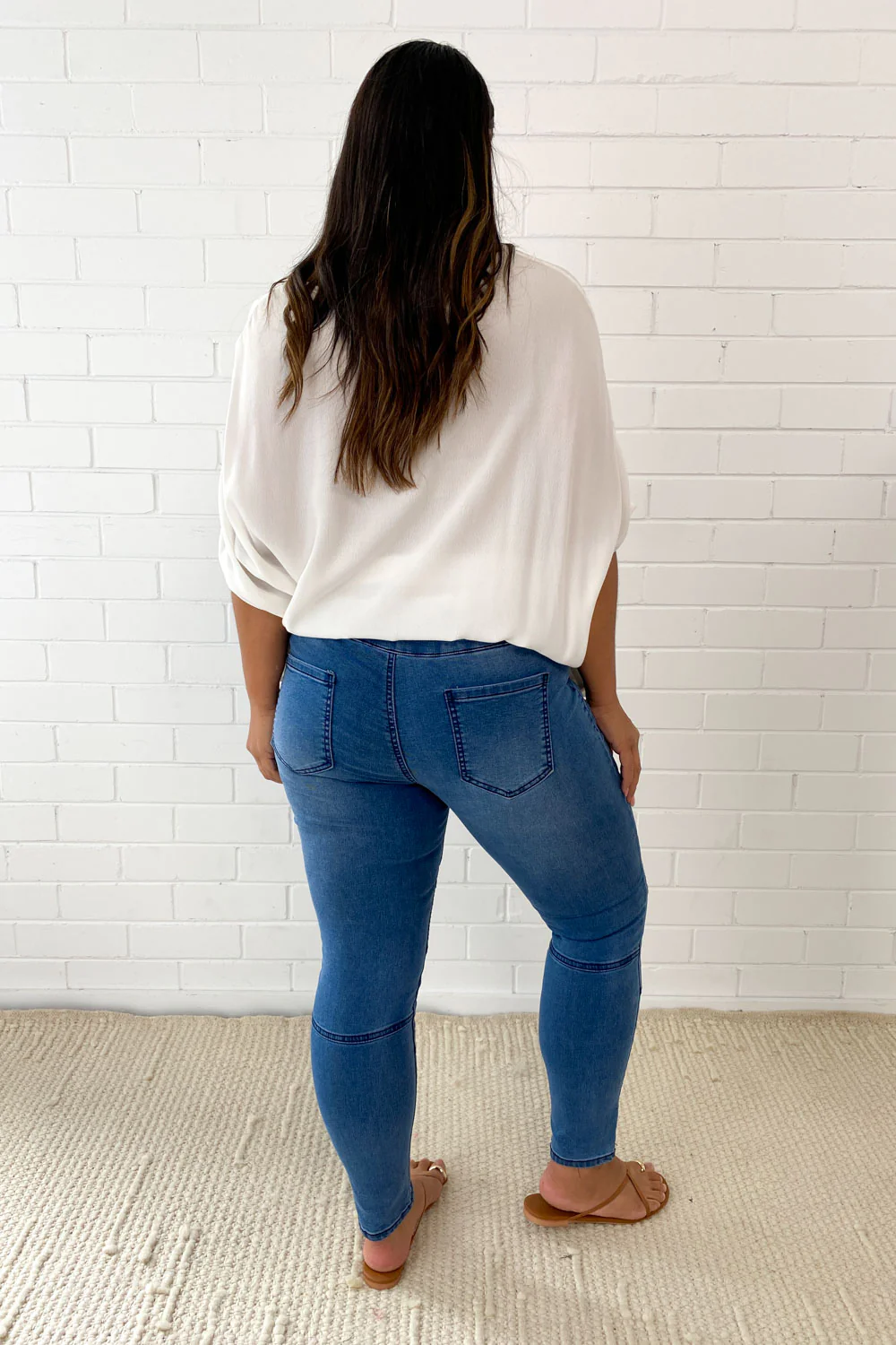 Panel Skinny Jeans Petite - Mid Denim - Image 19