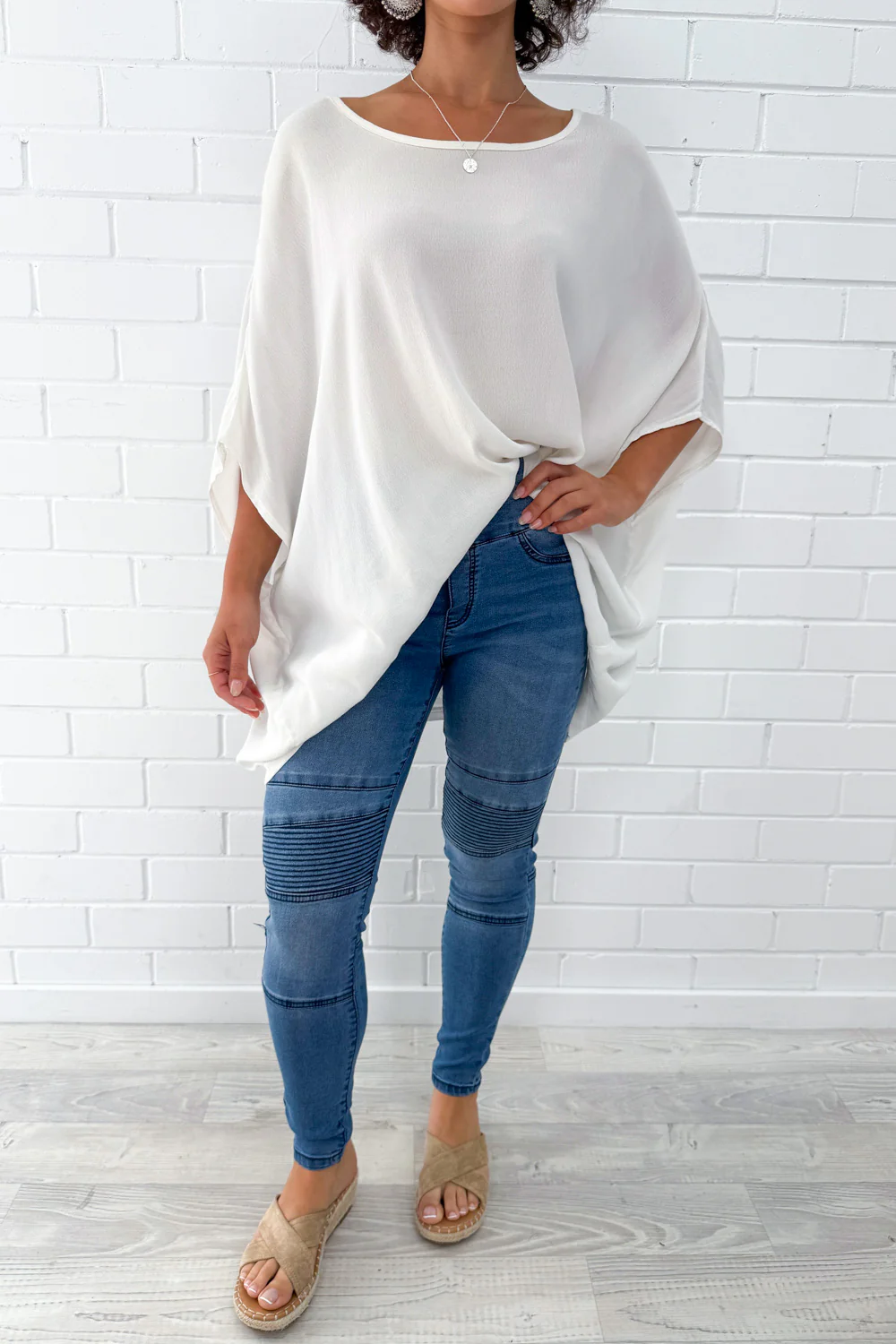 Panel Skinny Jeans Petite - Mid Denim - Image 6