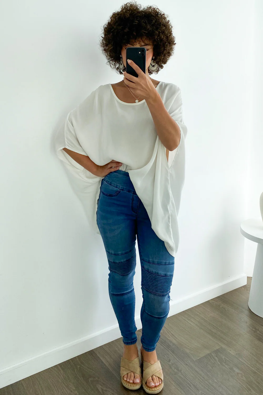 Panel Skinny Jeans Petite - Mid Denim - Image 7