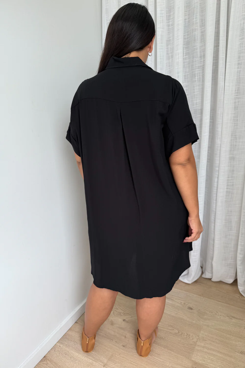 Paros Shirt Dress - Black - Image 12
