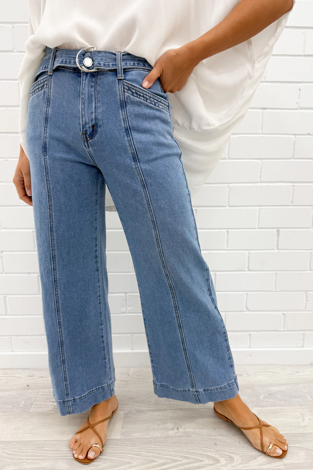 Penny Wide Leg Jeans - Light Denim - Image 12