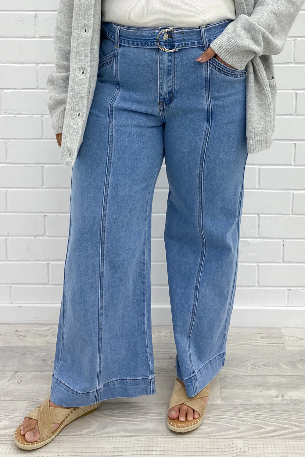 Penny Wide Leg Jeans - Light Denim - Image 4