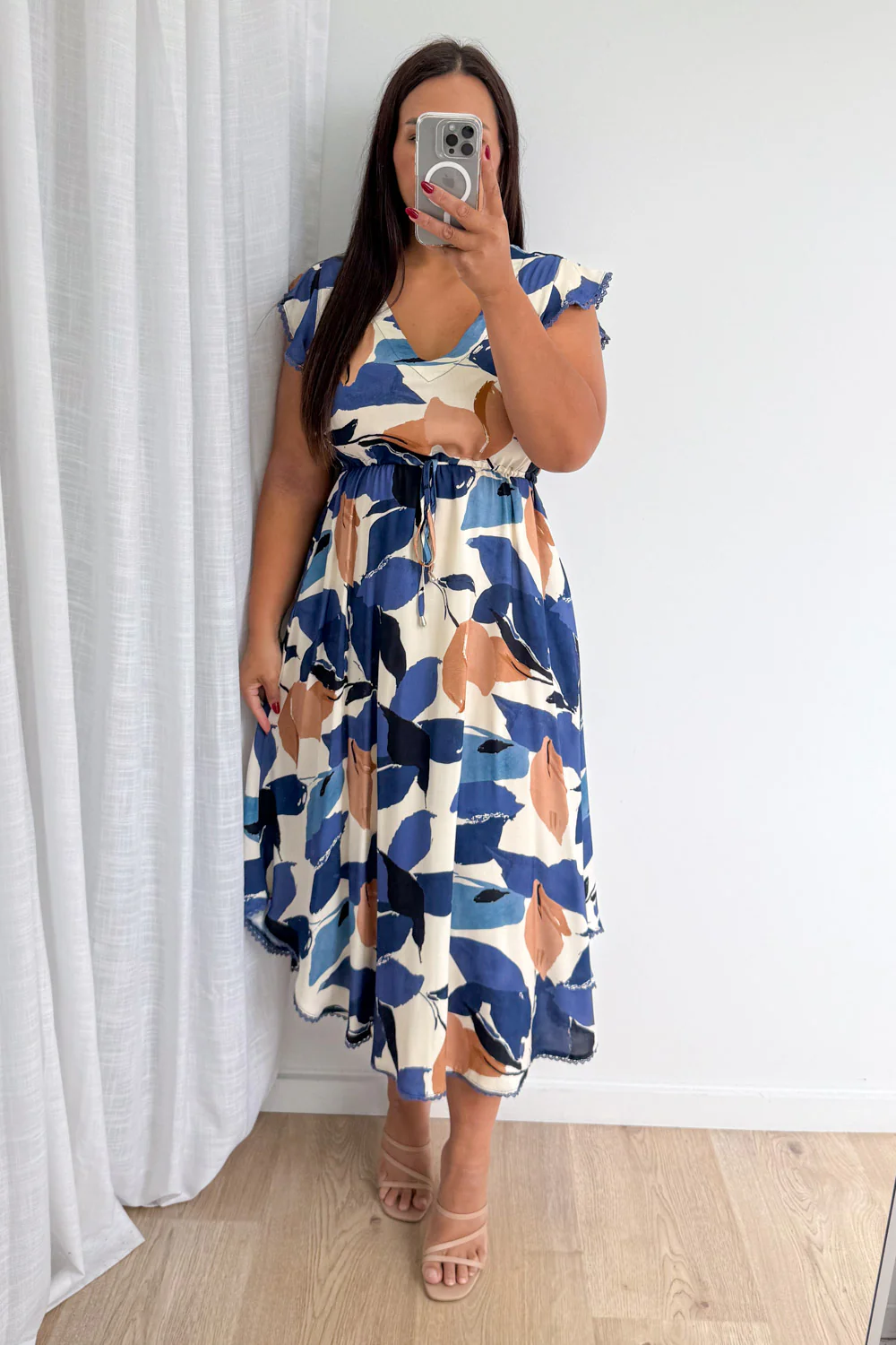 Peri Dress - Blue Multi Leaf - Image 6