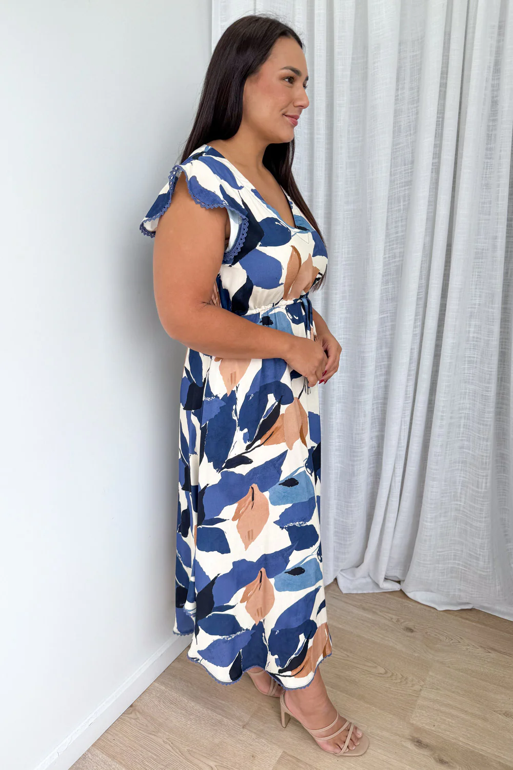 Peri Dress - Blue Multi Leaf - Image 7