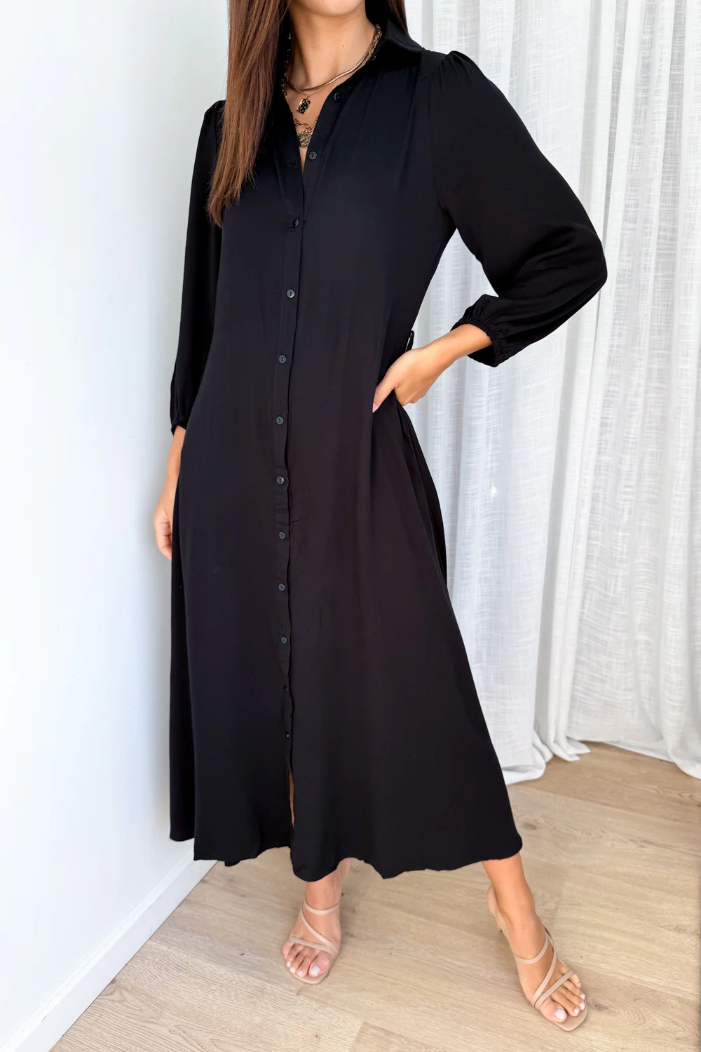 Peyton Shirt Dress - Black - Image 2