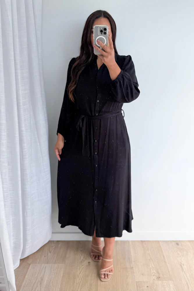 Peyton Shirt Dress - Black - Image 7