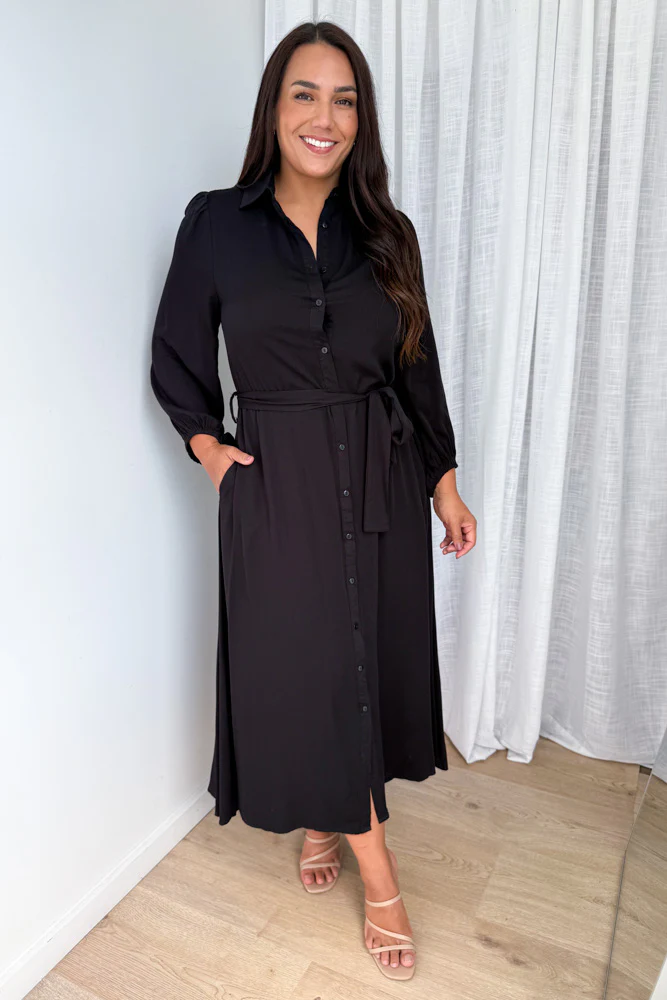 Peyton Shirt Dress - Black - Image 8