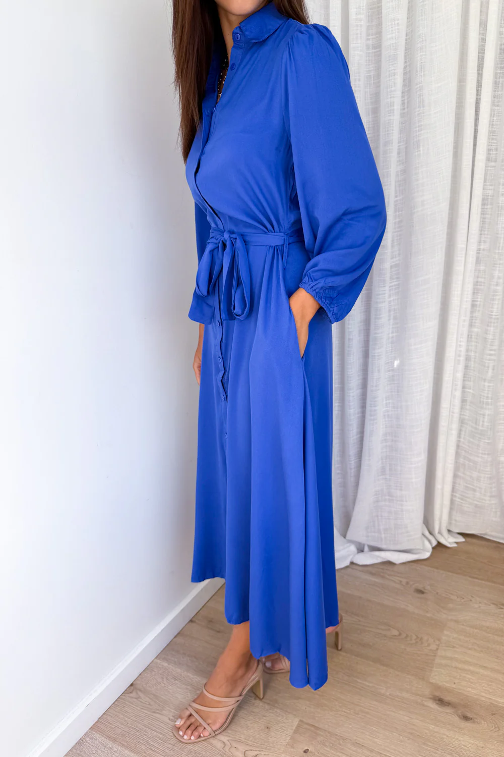 Peyton Shirt Dress - Cobalt Blue - Image 3