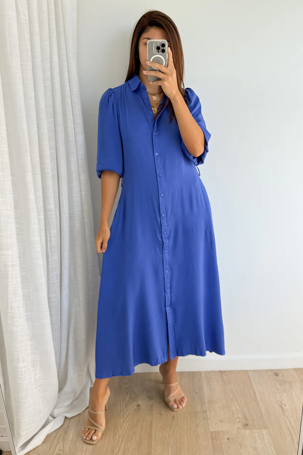 Peyton Shirt Dress - Cobalt Blue - Image 6