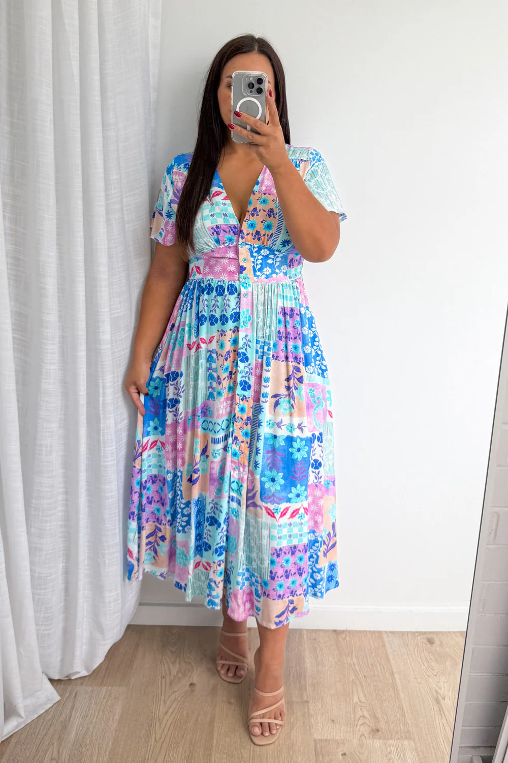 Pip Dress - Blue Patchwork - Image 11