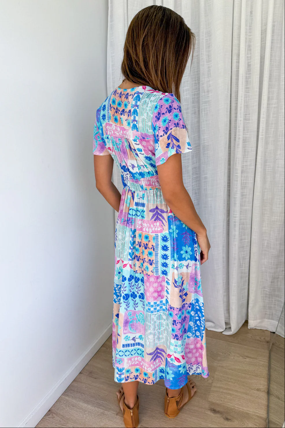 Pip Dress - Blue Patchwork - Image 5