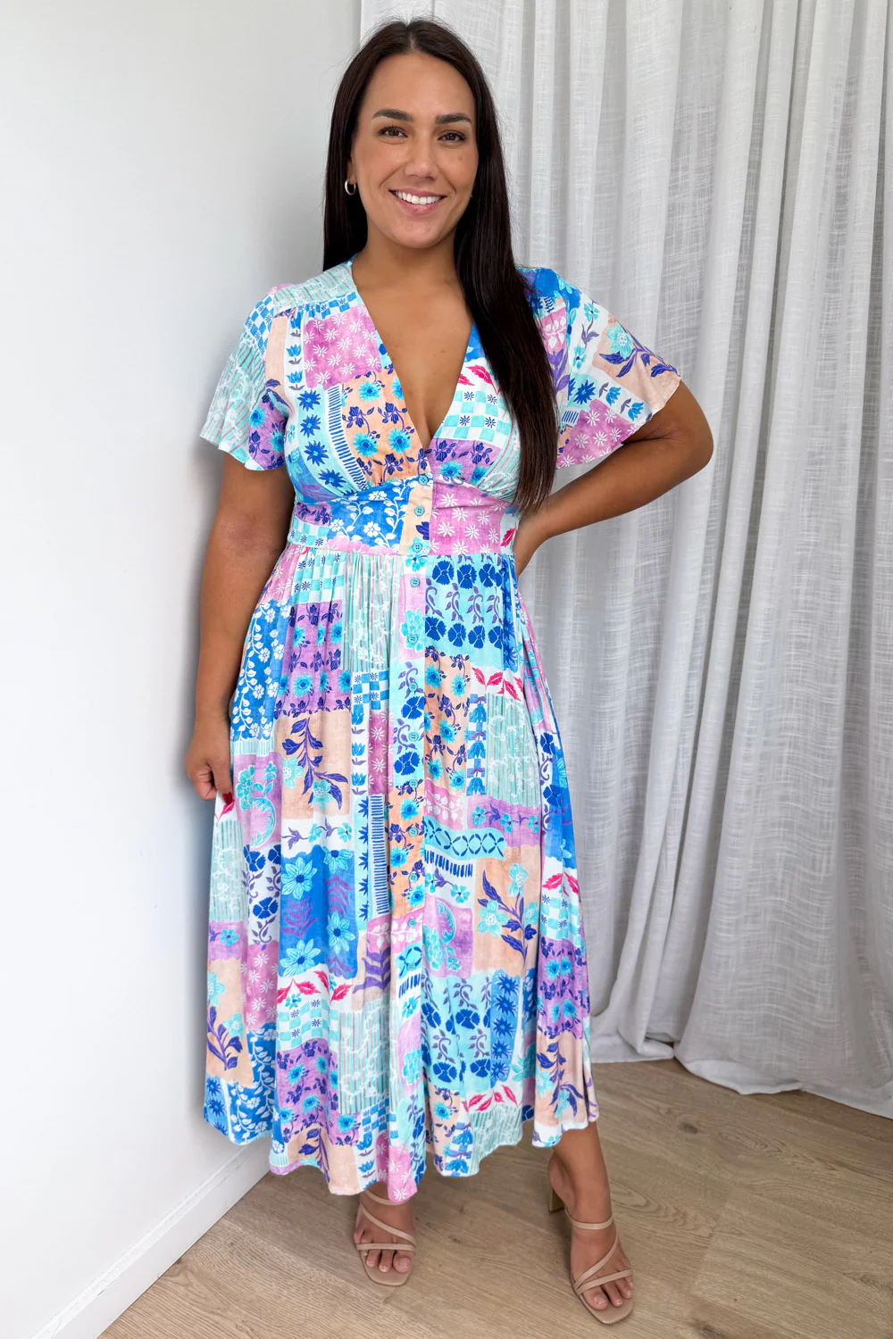 Pip Dress - Blue Patchwork - Image 8