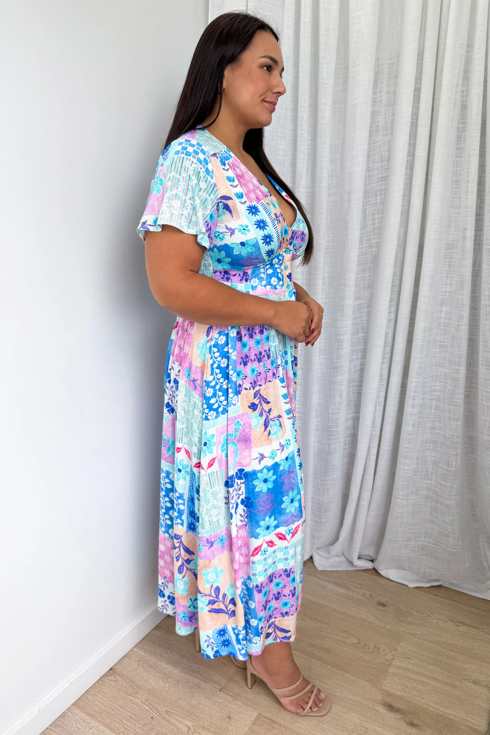 Pip Dress - Blue Patchwork - Image 9