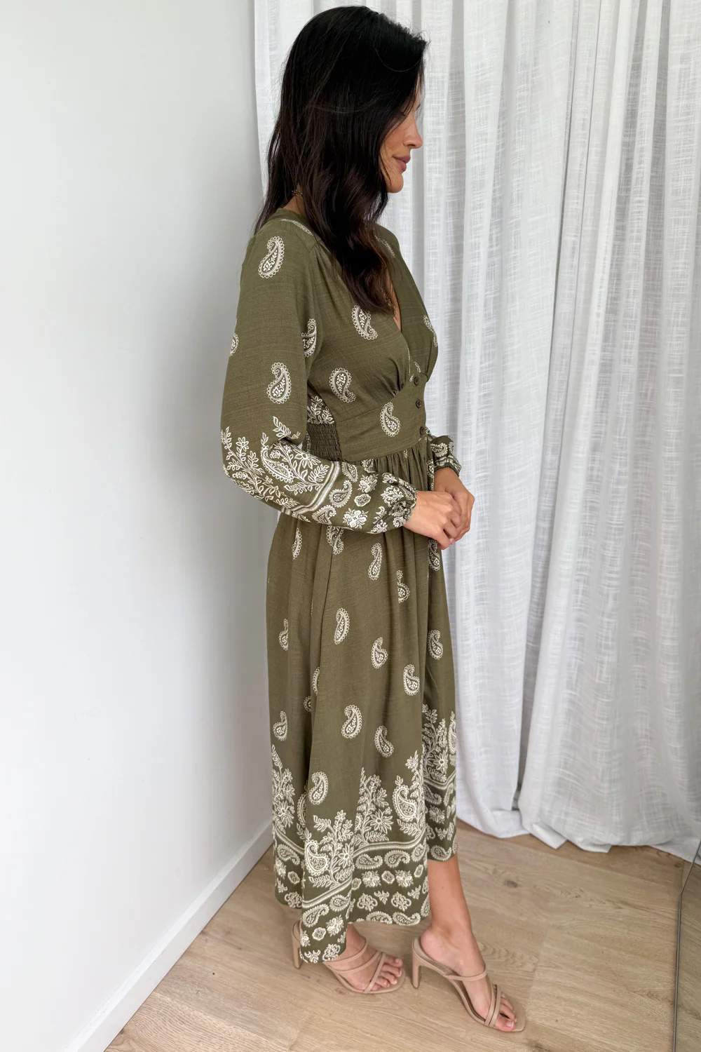 Piper Lane Dress - Khaki Boho - Image 4