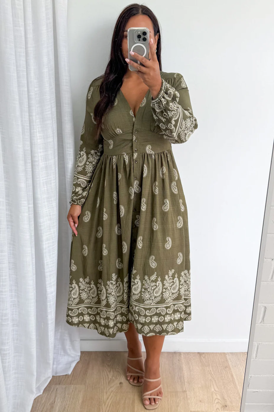 Piper Lane Dress - Khaki Boho - Image 6